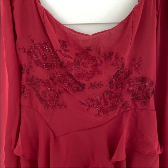 NEW House of CB Mistress Rocks Ruby Crystallised Hanky Hem Dress Medium - Picture 17 of 17